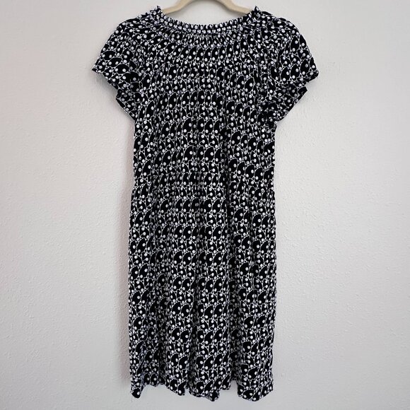 Ann Taylor Loft Eyelet Smocked Yoke Swing Dress, Size Small - Picture 3 of 9